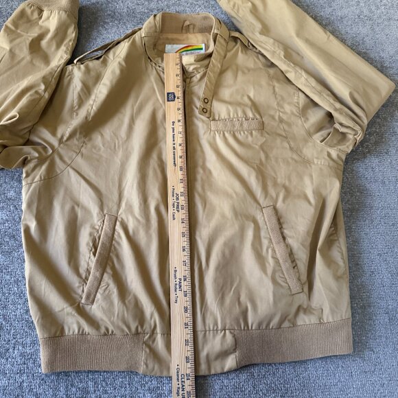 VTG Rainbow West 90's Windbreaker Jacket Tan Size Large - Picture 3 of 7